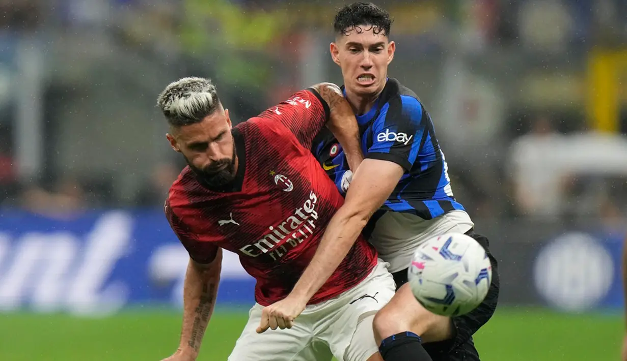 Tetapi, Inter menambah keunggulan menjadi 3-1 pada menit ke-69. Mkhitaryan mencetak gol keduanya usai memanfaatkan umpan matang Lautaro Martinez. (AP Photo/Luca Bruno)