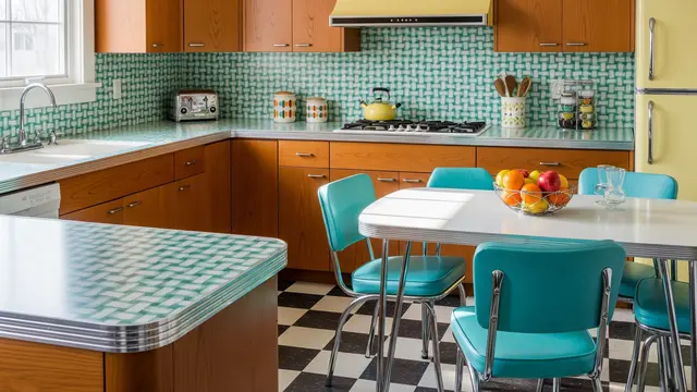 8 Inspirasi Desain Meja Dapur Retro, Gaya Klasik yang Timeless