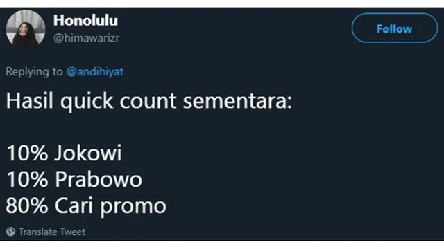 6 Hasil Quick Count Sementara Ala Netizen Ini Bikin Senyum-Senyum Sendiri