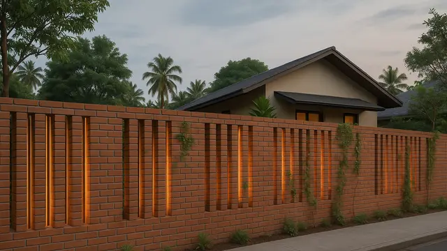 Model Pagar Bata Ala Japandi/Ilustrasi AI