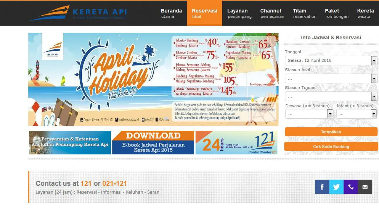 KAI beri promo tiket kereta api murah pada April ini.