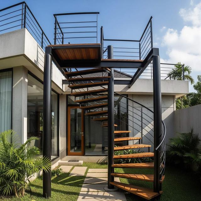 7 Model Tangga Besi Melingkar untuk Rooftop Ru…