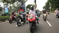 Ratusan penggemar Ducati melakukan rolling city di Jakarta (ist)