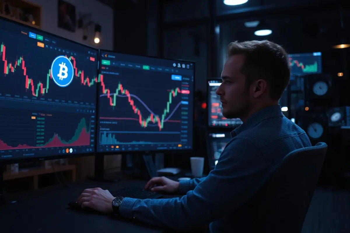 Ilustrasi harga kripto. (Foto by AI)
