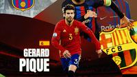 Ilustrasi - Gerard Pique Barcelona dan Spanyol (Bola.com/Adreanus Titus)