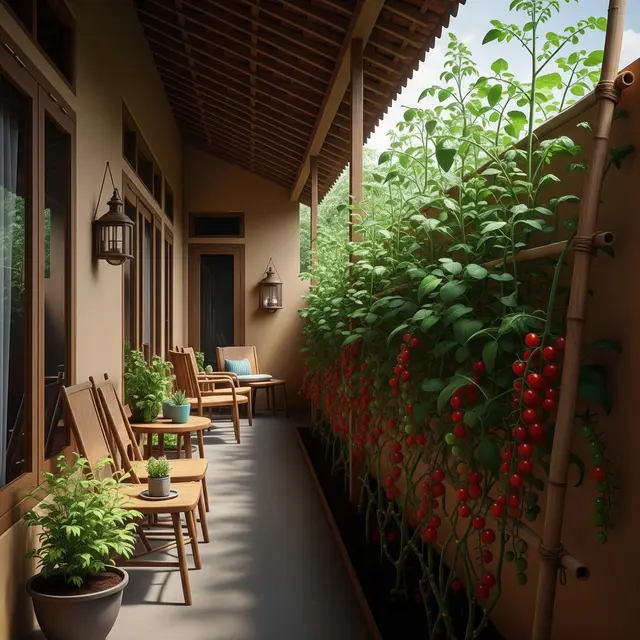 9 Model Teras Rumah dengan Pohon Buah Merambat di Tembok, Solusi Hijau Estetis