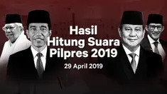Berikut hasil hitung suara Pemilu 2019 yang sudah masuk di situs pemilu2019.kpu.go.id pada Senin 29 April 2019.