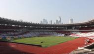 Kondisi Stadion Utama Gelora Bung Karno (SUGBK), Senayan pada Rabu (05/06/2024) menjelang laga Grup F Kualifikasi Piala Dunia 2026. (Bola.com/M Iqbal Ichsan)