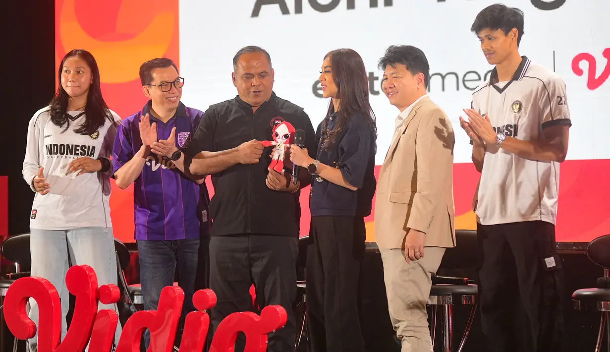 Konferensi pers hak siar dan penayangan Asian Games 2026 di Studio Lantai 8 SCTV Tower, Senayan City, Jakarta, Jumat, 4 September 2026. (KLY/ Arie Basuki)