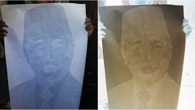 Pria Ini Lukis Wajah Presiden Indonesia Pakai Nama Desa, Hasilnya Keren Banget