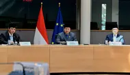 Presiden Prabowo Subianto bertemu dengan Presiden Komisi Eropa Ursula von der Leyen di Kantor Pusat Uni Eropa Berlaymont Building, Brussel. (Dok Kemenko&nbsp;Perekonomian)