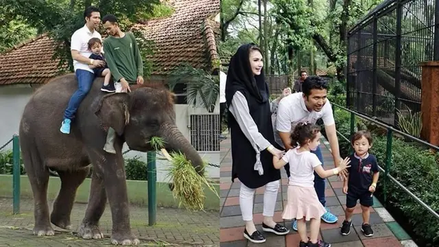 Meski memiliki kesibukan, Emil Dardak mengajak sang anak untuk mengenal binatang.