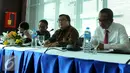 Menkeu, Bambang Brodjonegoro saat menghadiri penerimaan pajak tahun 2015, Jakarta, Senin, (11/1). Berdasarkan data monitoring SPAN, realisasi penerimaan pajak per 31 Desember 2015 adalah sebesar Rp. 1.055.61 Triliun. (Liputan6.com/Faisal R Syam)