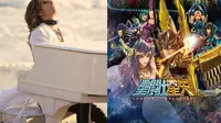 Yoshiki yang merupakan pemimpin sekaligus pemain drum band Jepang X-Japan, diajak untuk mengisi lagu Saint Seiya: Legend of Sanctuary. (Anime News Network)