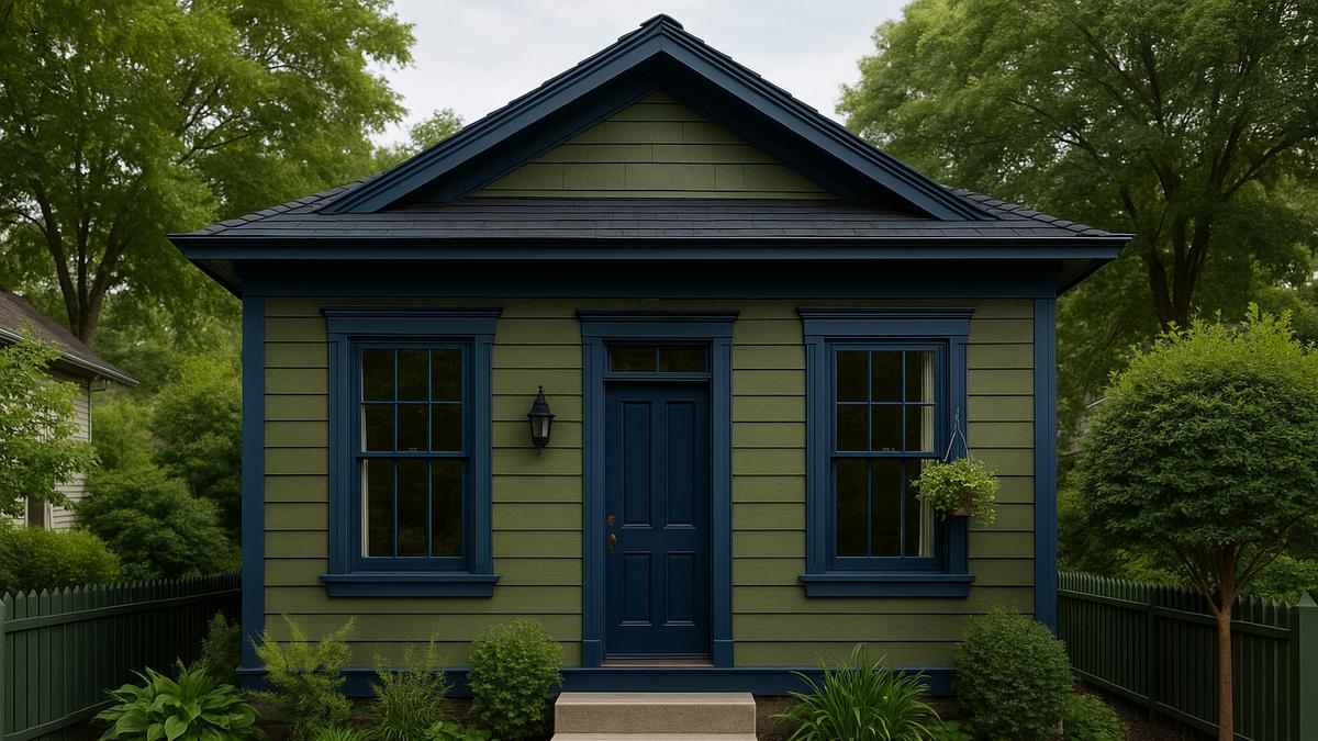 7 Model Rumah Kecil Warna Hijau dengan Biru yang Elegan di Lahan Sempit, Bikin Hunian Jadi Segar dan Menawan