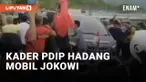 Walah! Mobil Jokowi Dihadang Kader Berbendera PDIP di Bima