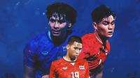 Timnas Thailand - Benjamin Davis, Jonathan Khemdee, dan Chayapipat Supunpasuch (Bola.com/Adreanus Titus)