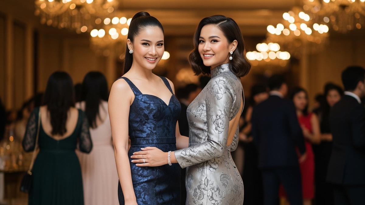 9 Rekomendasi Long Dress Kombinasi Brokat Terkini untuk Tampil Anggun di Momen Spesial