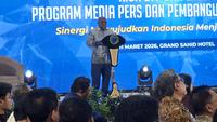 Menteri HAM Natalius Pigai dalam acara Kick Off dan Launching Program Media, Pers, dan Pembangunan Peradaban Hak Asasi Manusia di Indonesia di Grand Sahid Jaya Hotel, Jakarta, Rabu (11/3/2026). (Foto: Liputan6.com/Winda Nelfira).