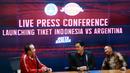 <p>Ketua Umum PSSI, Erick Thohir (tengah),&nbsp;didampingi&nbsp;Wakil Ketua Umum PSSI, Zainudin Amali (kanan) saat jumpa pers di Media Center SUGBK, Jakarta, Senin (29/5/2023). Pada kesempatan tersebut PSSI memberikan keterangan terkait tiket pertandingan antara Timnas Indonesia vs Argentina. (Bola.com/M Iqbal Ichsan)</p>
