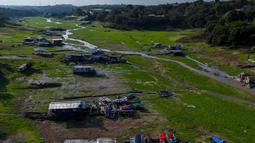 Sungai dan danau di wilayah Negara Bagian Amazonas mencapai titik terendah dalam sejarah. (MICHAEL DANTAS/AFP)
