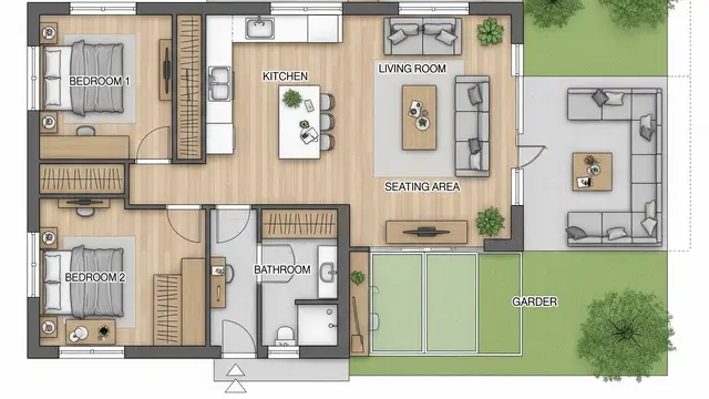 Dapur Terbuka Menghadap Taman