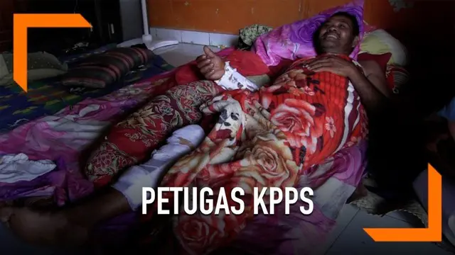 Seorang petugas KPPS di Tegal, Jawa Tengah ditabrak truk saat mengendarai sepeda motor setelah membeli obat. Ia mengaku kelelahan setelah mengawal rapat pleno rekapitulasi suara.