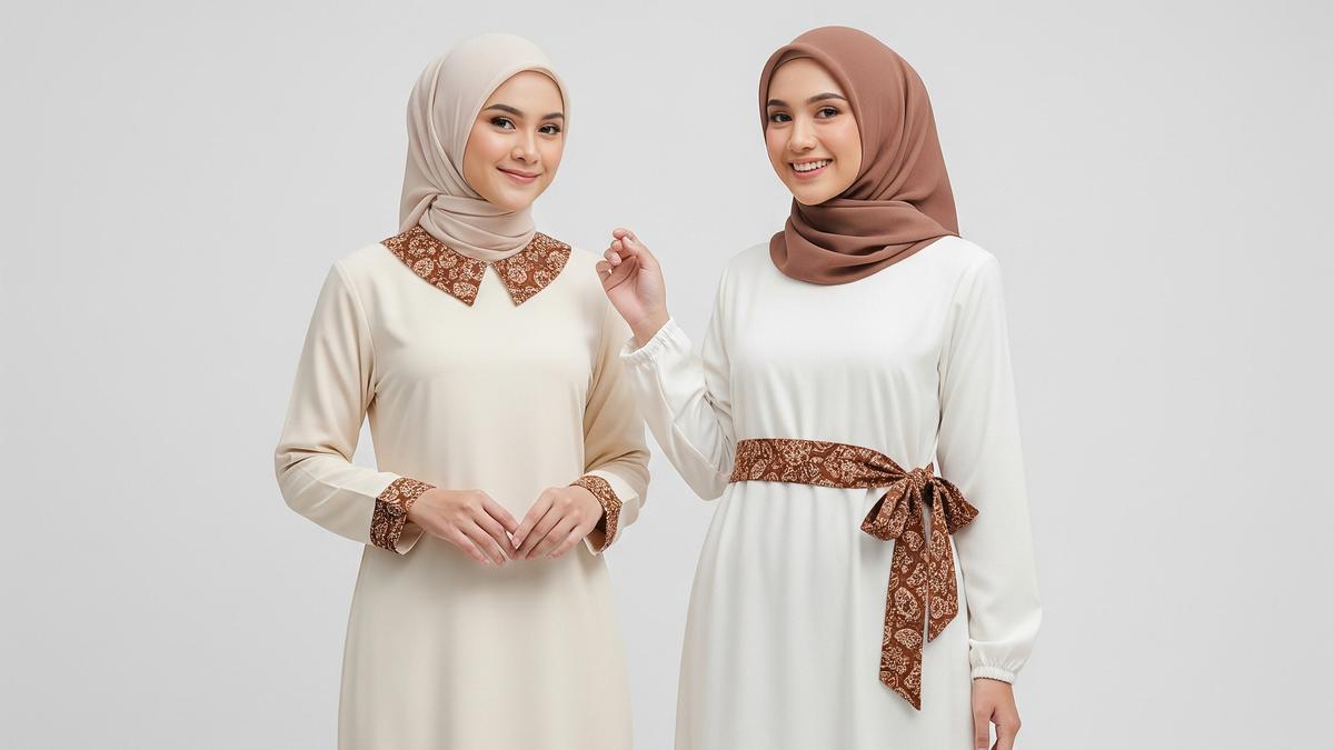 8 Model Gamis Polos Kombinasi Batik Sedikit: Tampil Elegan dengan Nuansa Etnik