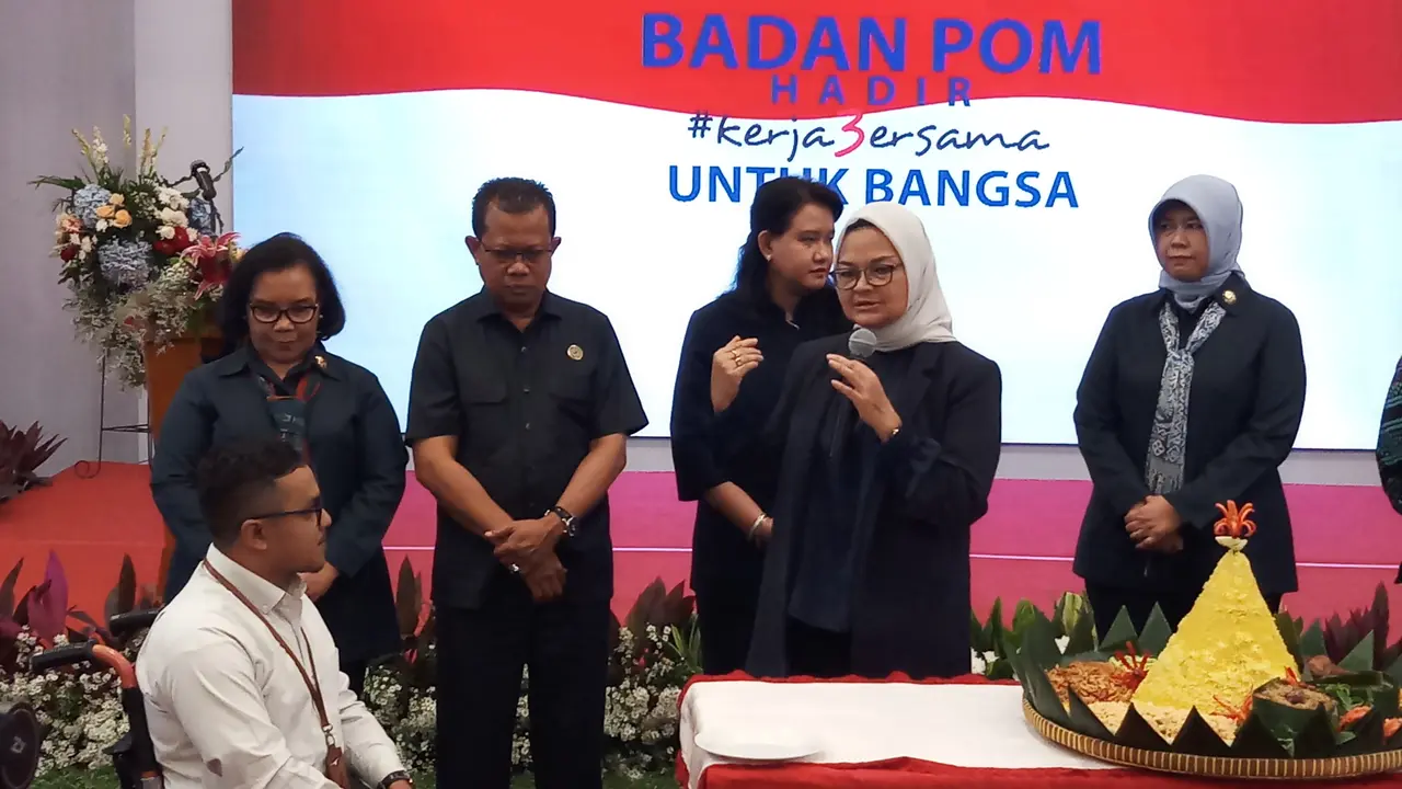 Kepala BPOM Penny K Lukito menyampaikan kinerja tiga tahun badan yang dipimpinnya. (Foto: Liputan6.com/Fitri Haryanti)