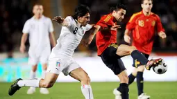 Xavi menjadi pilar penting Spanyol berkat visi permainannya yang luar biasa. Kemampuannya dalam mengontrol permainan membuatnya mendapat julukan The Puppet Master alias sang Pengendali Boneka. (AFP/Javier Soriano)