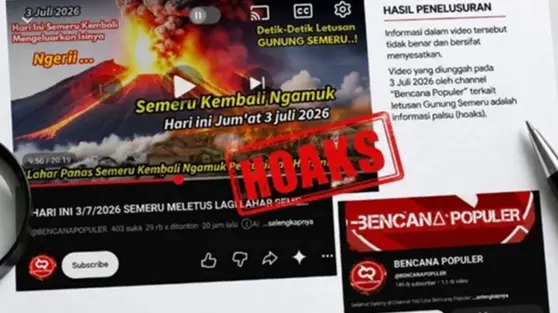 Beredar Video Hoaks Erupsi Gunung Semeru