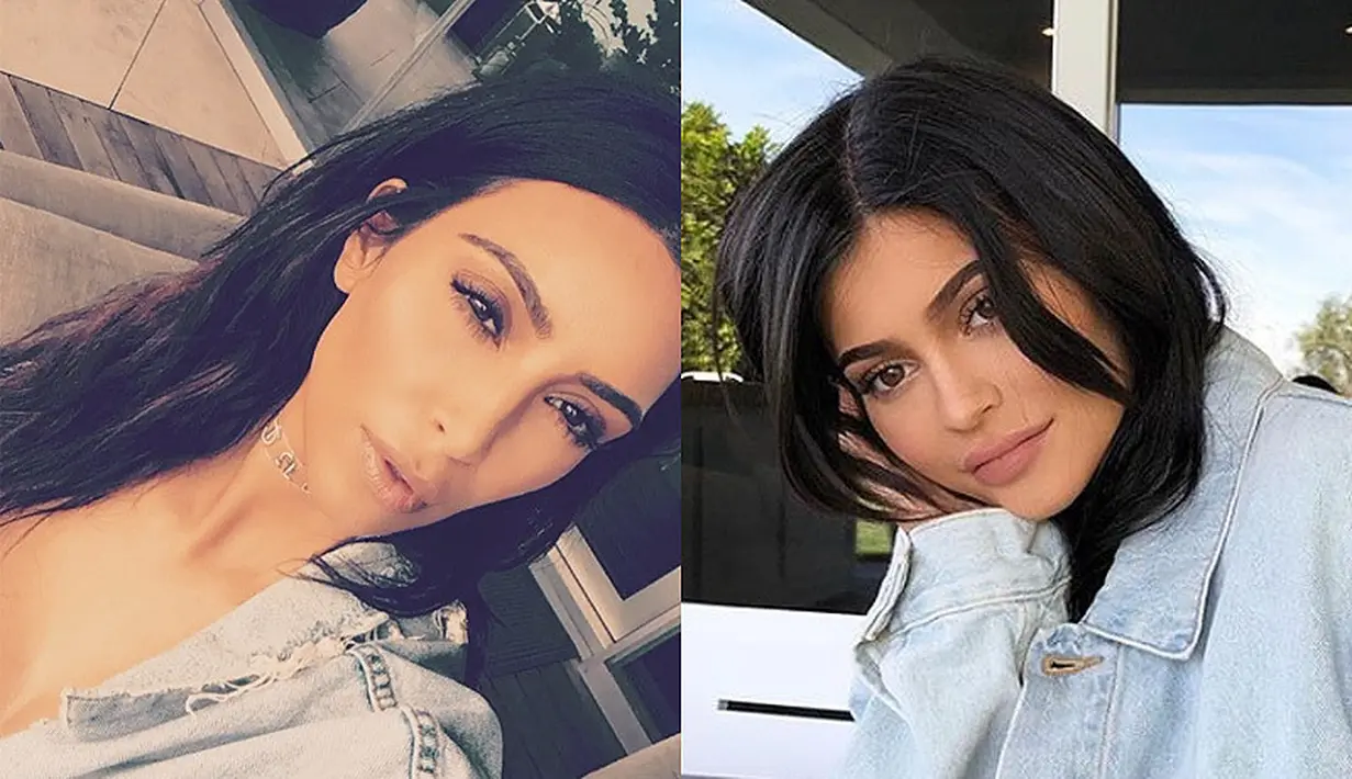 Kylie Jenner dan Kim Kardashian sepertinya miliki selera fesyen yang mirip. Mereka berdua kerap mengunggah foto dengan pakaian atau gaya yang mirip. (instagram)