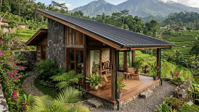 Model Rumah Minimalis dengan Atap Miring Minimalis Kekinian