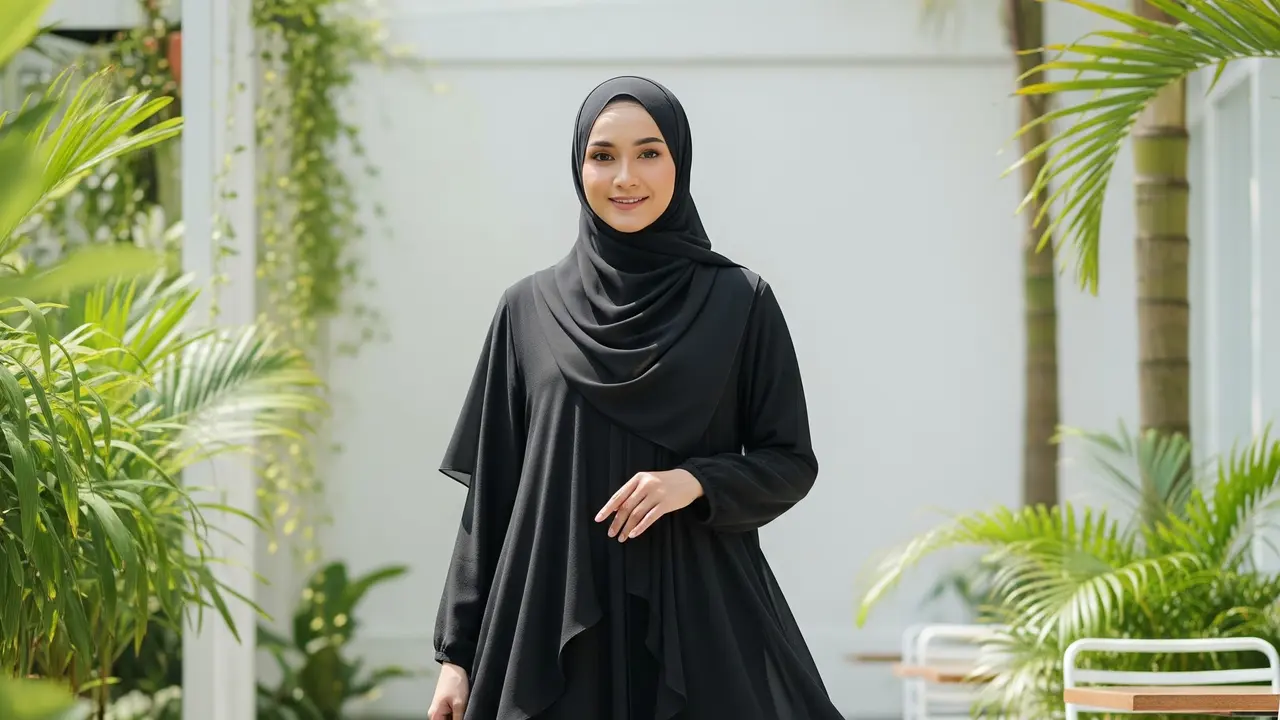 9 Model Abaya Serba Hitam Anti Mencolok untuk Cuaca Panas, Tampil Nyaman Elegan