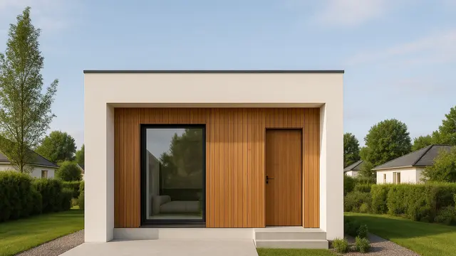 Gambar Rumah Tipe 21 dengan Fasad Kayu