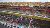 Pergelaran MotoGP Malaysia 2016 di Sirkuit Internasional Sepang, 28-30 Oktober 2016, mampu menyedot sebanyak 161.533 penonton yang menjadi rekor terbanyak sepanjang sejarah. (Sepang International Circuit)