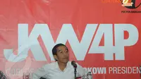 Bakal Capres PDIP Joko Widodo mengadakan jumpa pers di posko pemenangan JKW4P, Jalan Cemara, Menteng, Jakarta Pusat, Rabu (9/4/14) (Liputan6.com/Herman Zakharia)