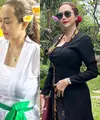 Aura Kasih saat menjalani prosesi melukat di Bali yang menuai pro dan kontra serta berkebaya bareng Vicky Shu  (@aurakasih)