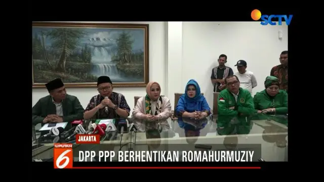 DPP Partai Persatuan Pembangunan (PPP) hentikan sementara Romahurmuziy usai ditetapkan sebagai tersangka kasus suap pengisian jabatan di Kementerian Agama.