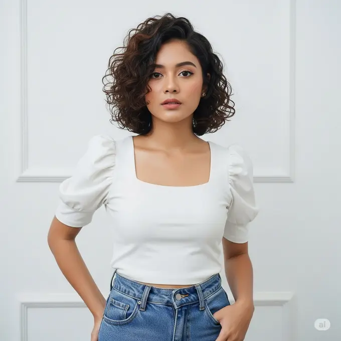 Model Rambut Pendek Curly Wanita. Foto: Gemini