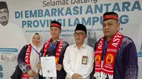 Aqilah Galan Fabil (18) calon jemaah haji termuda dari Lampung  yang akan berangkat ke tanah suci. Foto : (Liputan6.com/Ardi)