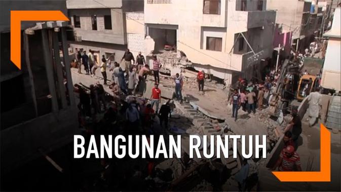 VIDEO: Bangunan Lantai 3 Runtuh, 2 Tewas