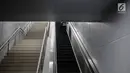 Tangga dan eskalator di Stasiun Mass Rapid Transit (MRT) Bundaran HI, Jakarta, Rabu (20/2). Kereta MRT akan mulai proses uji coba operasi secara penuh mulai 26 Februari 2019. (Liputan6.com/Faizal Fanani)