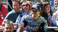Alex Marquez saat memenangkan Sprint Race MotoGP Catalunya 2026. (Lluis GENE / AFP)