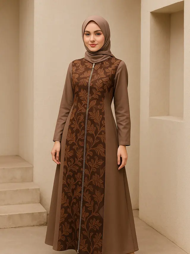 Model Dress Resleting Depan Elegan