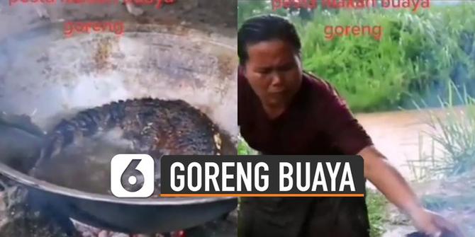 VIDEO: Viral Emak-Emak Goreng Buaya