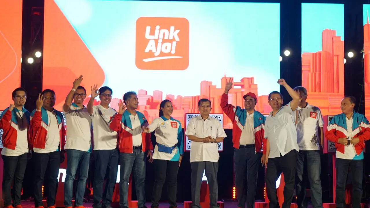 Grand launching aplikasi pembayaran LinkAja turut dihadiri Wakil Presiden Jusuf Kalla dan Menteri BUMN Rini Soemarno.