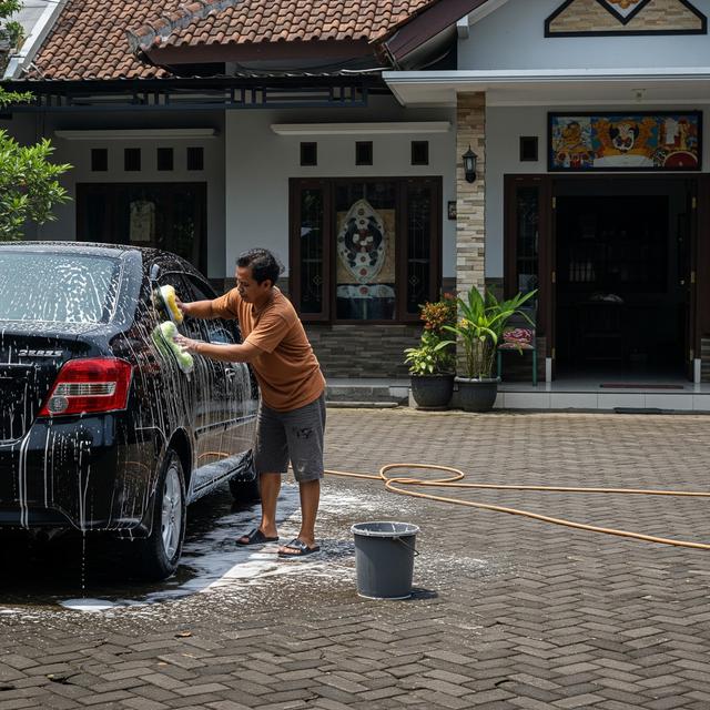 Cuci Mobil Sendiri di Rumah (Gemini AI)