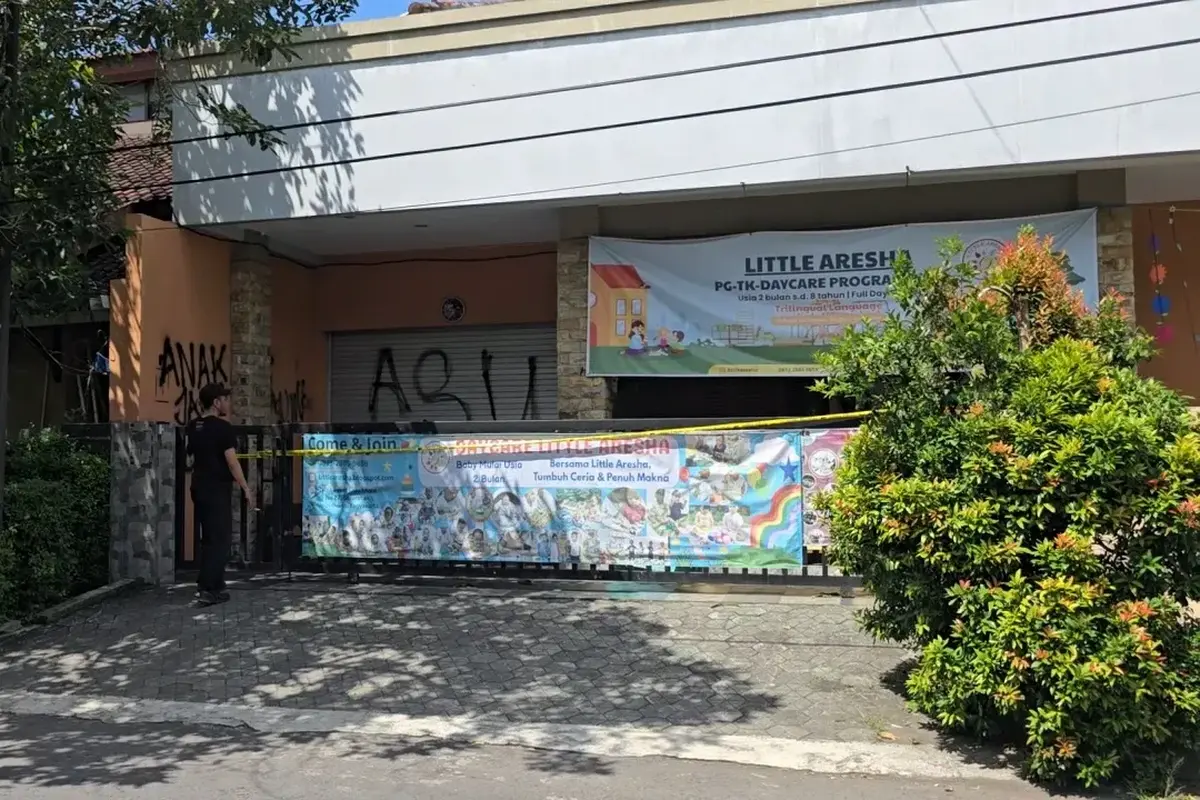 Tembok Daycare Little Aresha jadi sasaran Vandalisme