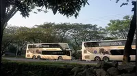 Bus Double Decker PT. Putera Mulya Sejahtera jurusan Bogor-Wonogiri.